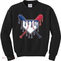 Baseball Ice Cream Drip Driping  Kids Sweatshirt thumb 0