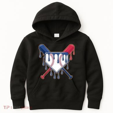 Baseball Ice Cream Drip Driping  Kids Hoodie