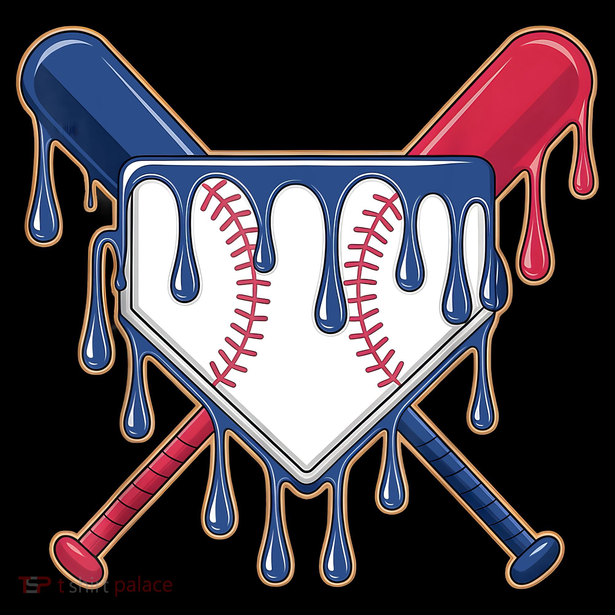 Baseball Ice Cream Drip Driping  Kids Hoodie