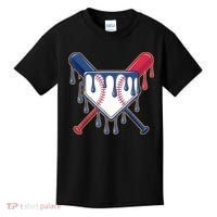 Baseball Ice Cream Drip Driping  Kids T-Shirt thumb 0