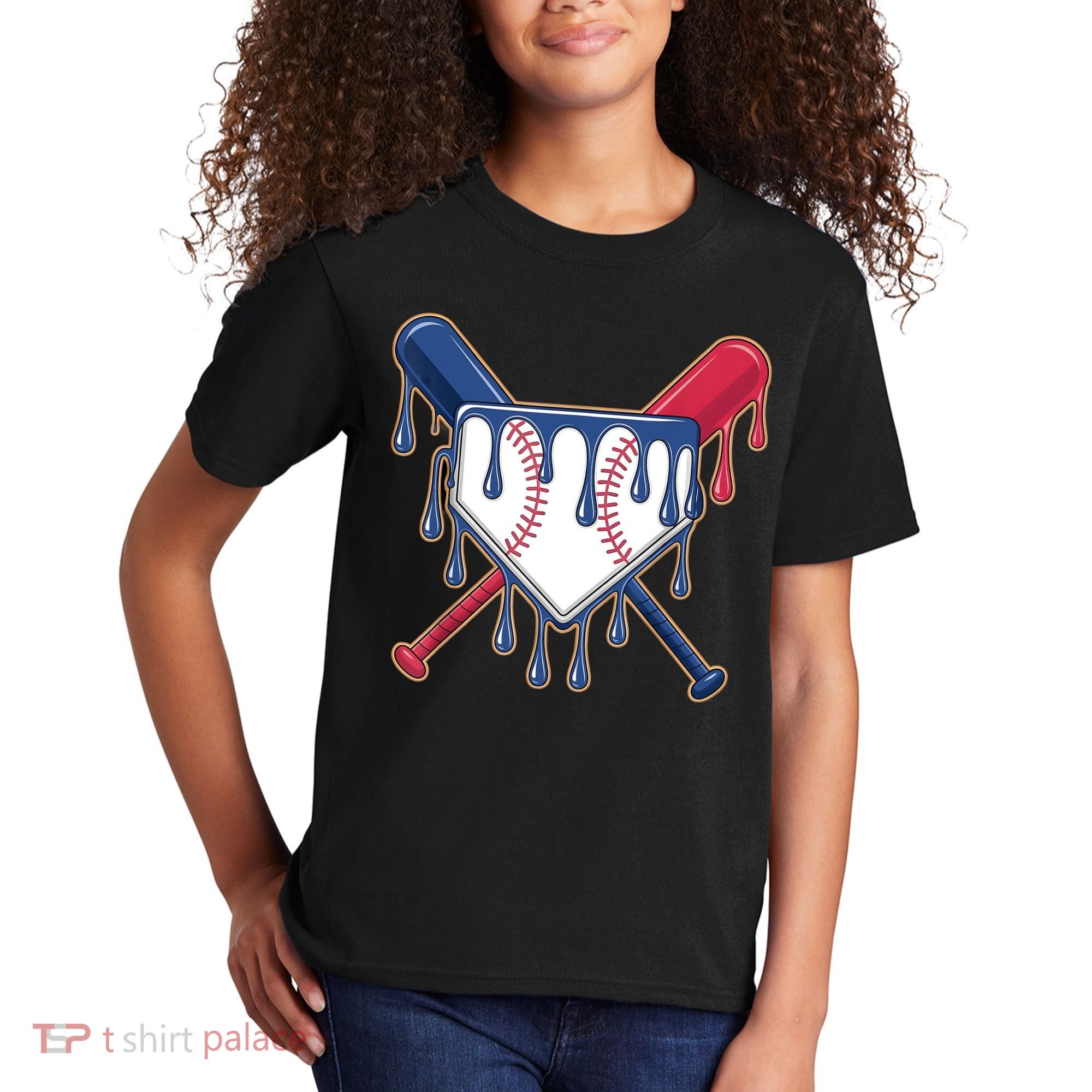 Baseball Ice Cream Drip Driping  Kids T-Shirt