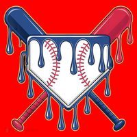 Baseball Ice Cream Drip Driping  Santa Hat thumb 1