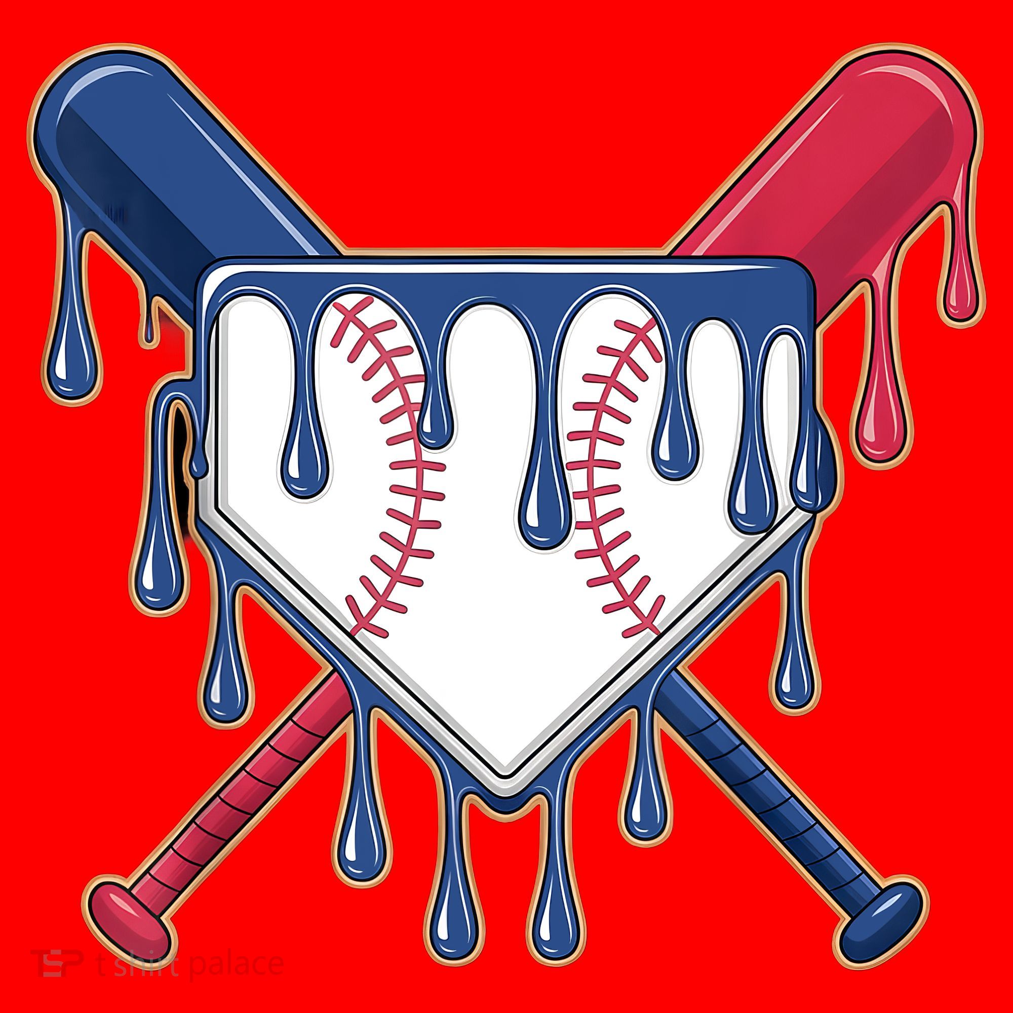 Baseball Ice Cream Drip Driping  Santa Hat