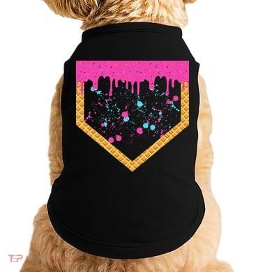 Baseball Ice Cream Dripping Baseball Home Plate Drip Doggie Tank