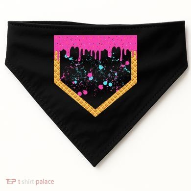 Baseball Ice Cream Dripping Baseball Home Plate Drip USA-Made Doggie Bandana