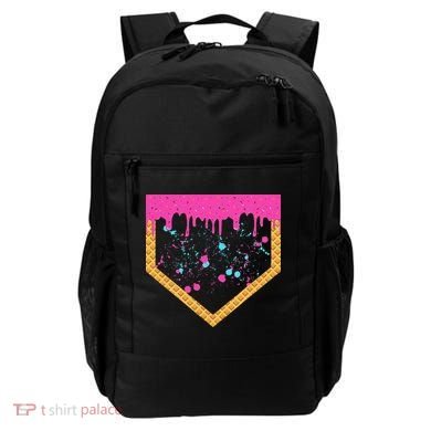 Baseball Ice Cream Dripping Baseball Home Plate Drip Backpack