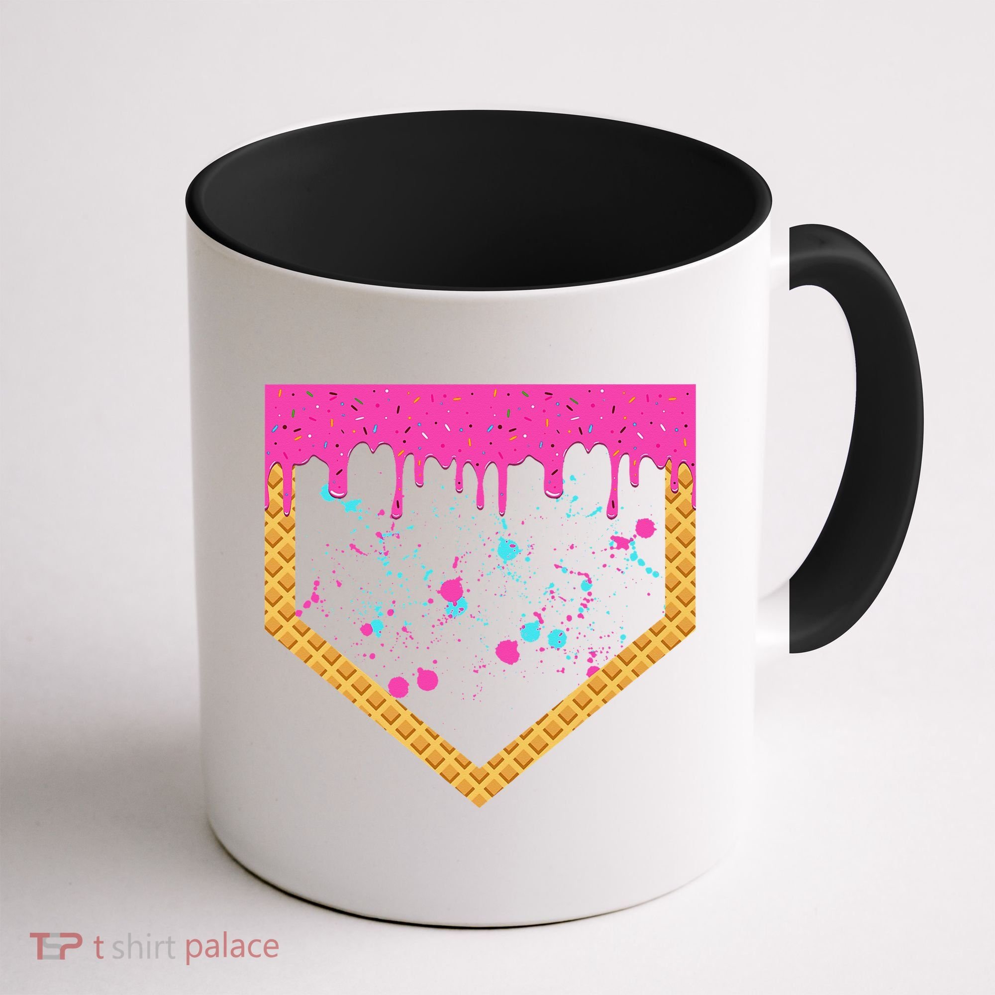 Baseball Ice Cream Dripping Baseball Home Plate Drip Coffee Mug