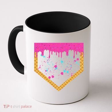 Baseball Ice Cream Dripping Baseball Home Plate Drip Coffee Mug