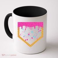 Baseball Ice Cream Dripping Baseball Home Plate Drip Coffee Mug thumb 0