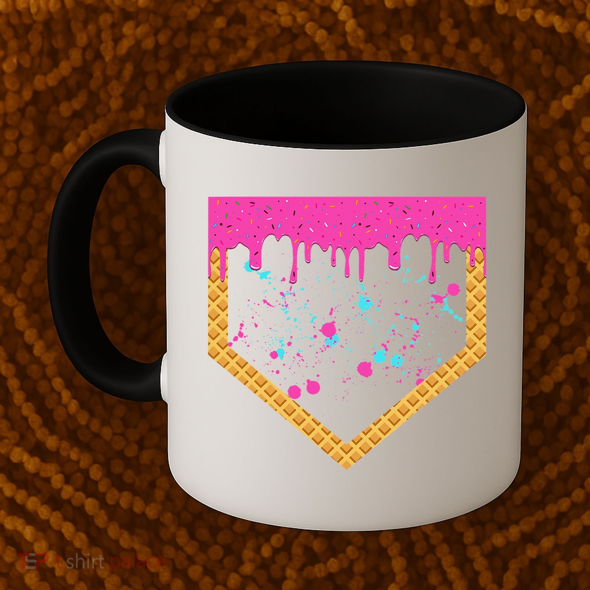 Baseball Ice Cream Dripping Baseball Home Plate Drip Coffee Mug