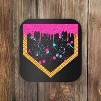 Baseball Ice Cream Dripping Baseball Home Plate Drip Coaster thumb 0
