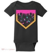 Baseball Ice Cream Dripping Baseball Home Plate Drip Baby Bodysuit thumb 0