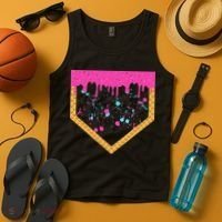 Baseball Ice Cream Dripping Baseball Home Plate Drip Tank Top thumb 4