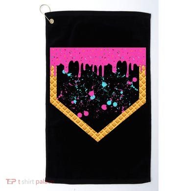 Baseball Ice Cream Dripping Baseball Home Plate Drip Golf Towel