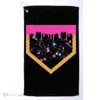 Baseball Ice Cream Dripping Baseball Home Plate Drip Golf Towel thumb 0