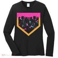 Baseball Ice Cream Dripping Baseball Home Plate Drip Women's Long Sleeve Shirt thumb 0