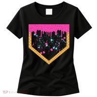 Baseball Ice Cream Dripping Baseball Home Plate Drip Women's T-Shirt thumb 0