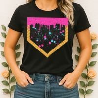 Baseball Ice Cream Dripping Baseball Home Plate Drip Women's T-Shirt thumb 2