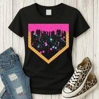 Baseball Ice Cream Dripping Baseball Home Plate Drip Women's T-Shirt thumb 3