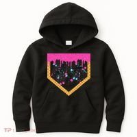 Baseball Ice Cream Dripping Baseball Home Plate Drip Kids Hoodie thumb 0