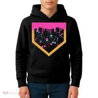 Baseball Ice Cream Dripping Baseball Home Plate Drip Kids Hoodie thumb 4