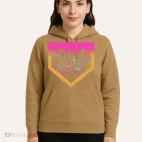 Baseball Ice Cream Dripping Baseball Home Plate Drip Hoodie thumb 5
