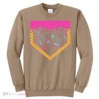 Baseball Ice Cream Dripping Baseball Home Plate Drip Sweatshirt thumb 0