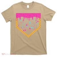 Baseball Ice Cream Dripping Baseball Home Plate Drip T-Shirt thumb 0