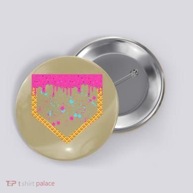 Baseball Ice Cream Dripping Baseball Home Plate Drip Button