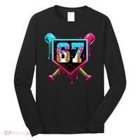 Baseball Ice Cream Drip Number 67 Player Sixty Seven Meme Long Sleeve Shirt thumb 0