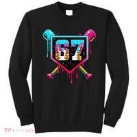 Baseball Ice Cream Drip Number 67 Player Sixty Seven Meme Sweatshirt thumb 0