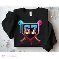 Baseball Ice Cream Drip Number 67 Player Sixty Seven Meme Sweatshirt thumb 2
