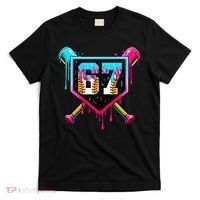 Baseball Ice Cream Drip Number 67 Player Sixty Seven Meme T-Shirt thumb 0
