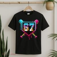 Baseball Ice Cream Drip Number 67 Player Sixty Seven Meme T-Shirt thumb 2