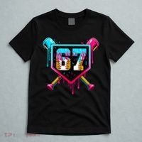 Baseball Ice Cream Drip Number 67 Player Sixty Seven Meme T-Shirt thumb 5