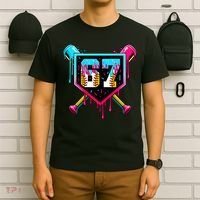 Baseball Ice Cream Drip Number 67 Player Sixty Seven Meme T-Shirt thumb 6