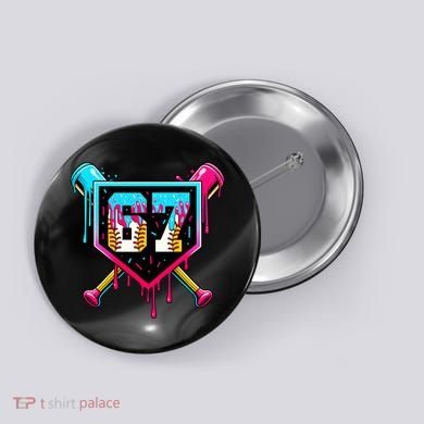 Baseball Ice Cream Drip Number 67 Player Sixty Seven Meme Button