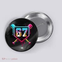 Baseball Ice Cream Drip Number 67 Player Sixty Seven Meme Button thumb 0