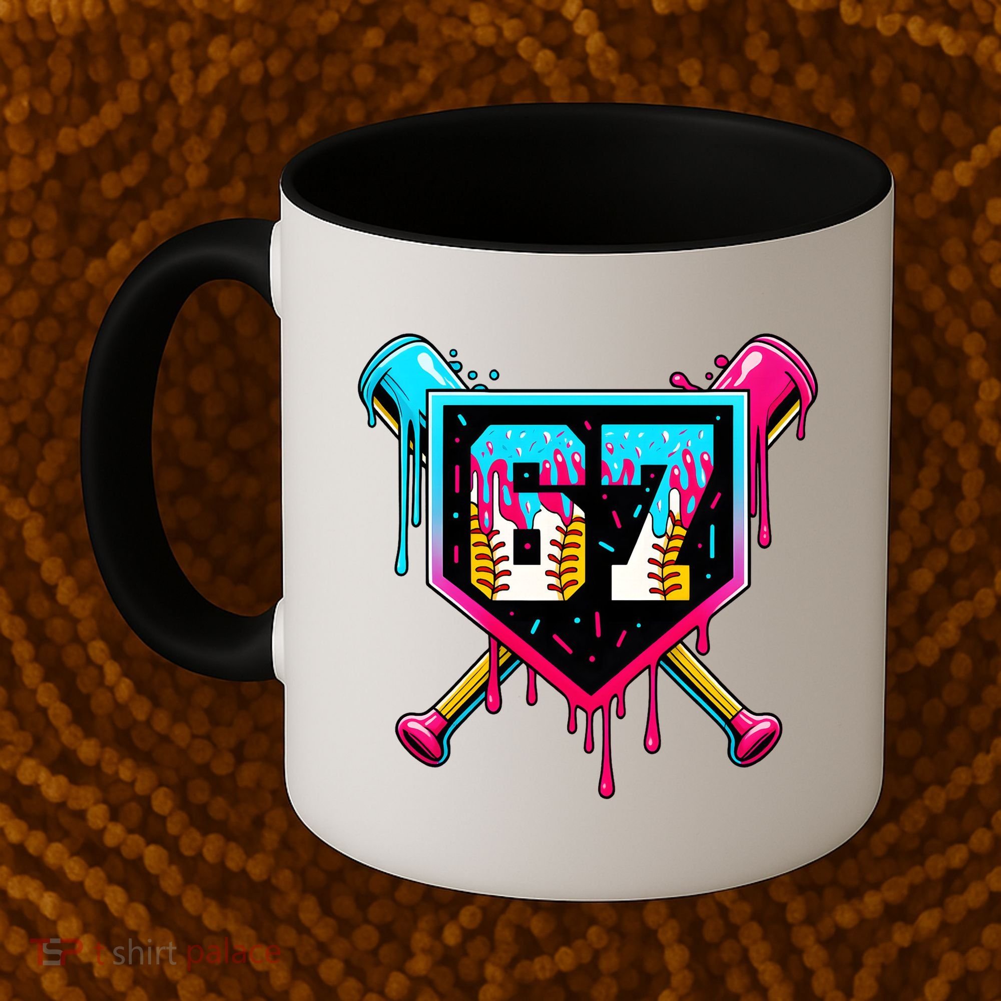 Baseball Ice Cream Drip Number 67 Player Sixty Seven Meme Coffee Mug