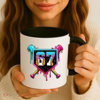 Baseball Ice Cream Drip Number 67 Player Sixty Seven Meme Coffee Mug thumb 3