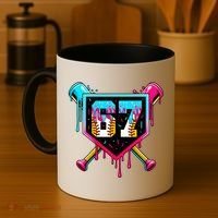 Baseball Ice Cream Drip Number 67 Player Sixty Seven Meme Coffee Mug thumb 4