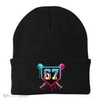 Baseball Ice Cream Drip Number 67 Player Sixty Seven Meme Beanie thumb 0