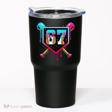 Baseball Ice Cream Drip Number 67 Player Sixty Seven Meme Tumbler