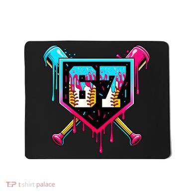 Baseball Ice Cream Drip Number 67 Player Sixty Seven Meme Mousepad