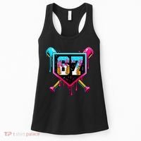 Baseball Ice Cream Drip Number 67 Player Sixty Seven Meme Women's Tank Top thumb 0