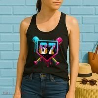 Baseball Ice Cream Drip Number 67 Player Sixty Seven Meme Women's Tank Top thumb 2
