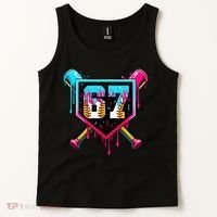Baseball Ice Cream Drip Number 67 Player Sixty Seven Meme Tank Top thumb 2