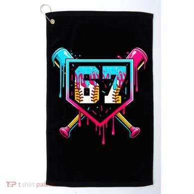 Baseball Ice Cream Drip Number 67 Player Sixty Seven Meme Golf Towel