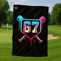 Baseball Ice Cream Drip Number 67 Player Sixty Seven Meme Golf Towel thumb 1