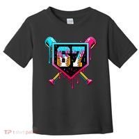 Baseball Ice Cream Drip Number 67 Player Sixty Seven Meme Toddler T-Shirt thumb 0
